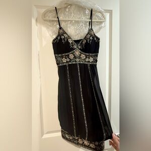 100% silk vintage beaded Sue Wong mini dress